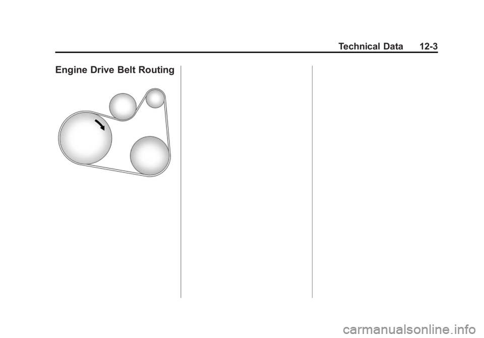 CHEVROLET ORLANDO 2013  Owners Manual Black plate (3,1)Chevrolet Orlando Owner Manual - 2013 - CRC - 6/5/12
Technical Data 12-3
Engine Drive Belt Routing 