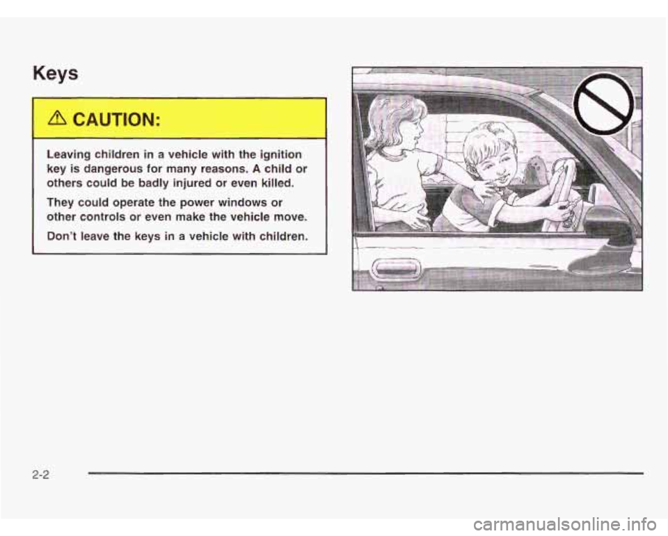 CHEVROLET ASTRO 2003 Manual Online Keys
mm
!aving children in a vehicle with the ignition
key is dangerous for many reasons.
A child or
others could be badly injured or even killed.
They could operate the power w CHEVROLET ASTRO 2003 Manual Online Keys
mm
!aving children in a vehicle with the ignition
key is dangerous for many reasons.
A child or
others could be badly injured or even killed.
They could operate the power w