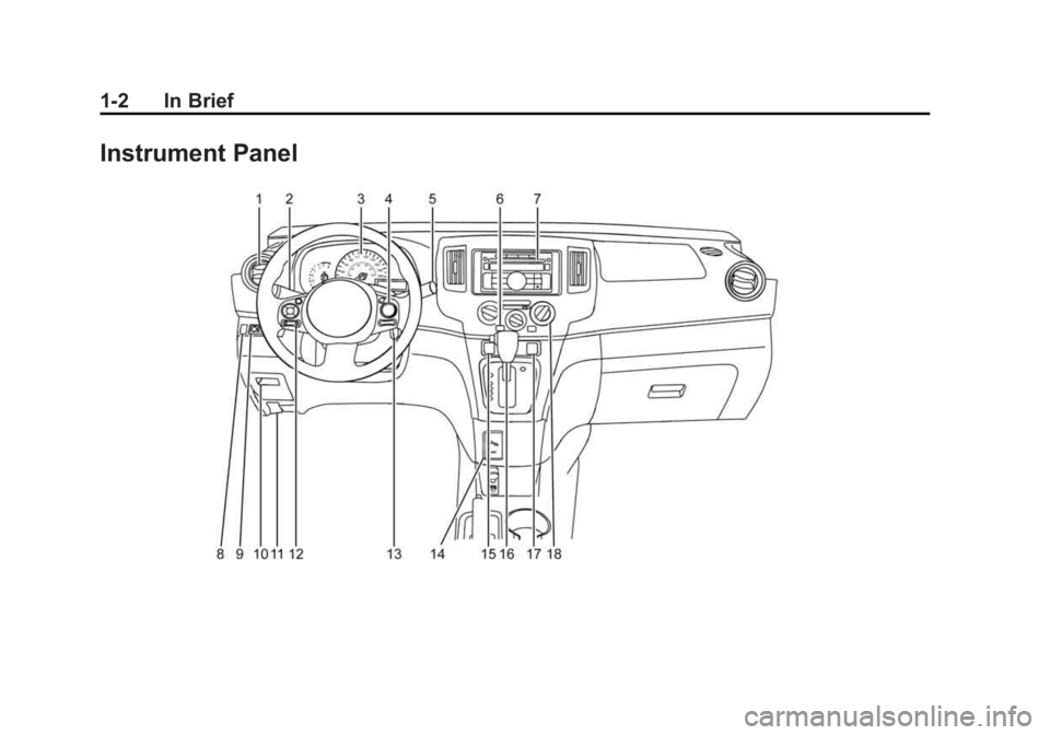 CHEVROLET CITY EXPRESS 2015  Owners Manual Black plate (2,1)Chevrolet City Express Owner Manual (GMNA-Localizing-U.S./Canada-
7707496) - 2015 - CRC - 11/26/14
1-2 In Brief
Instrument Panel 