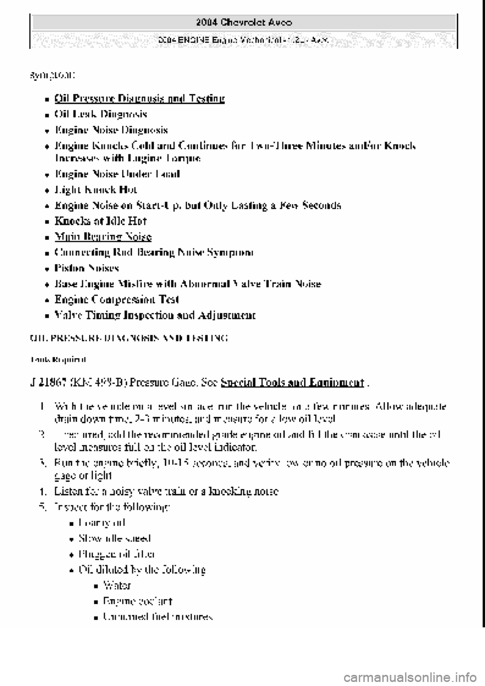 CHEVROLET AVEO 2002 Service User Guide CHEVROLET AVEO 2002 Service User Guide