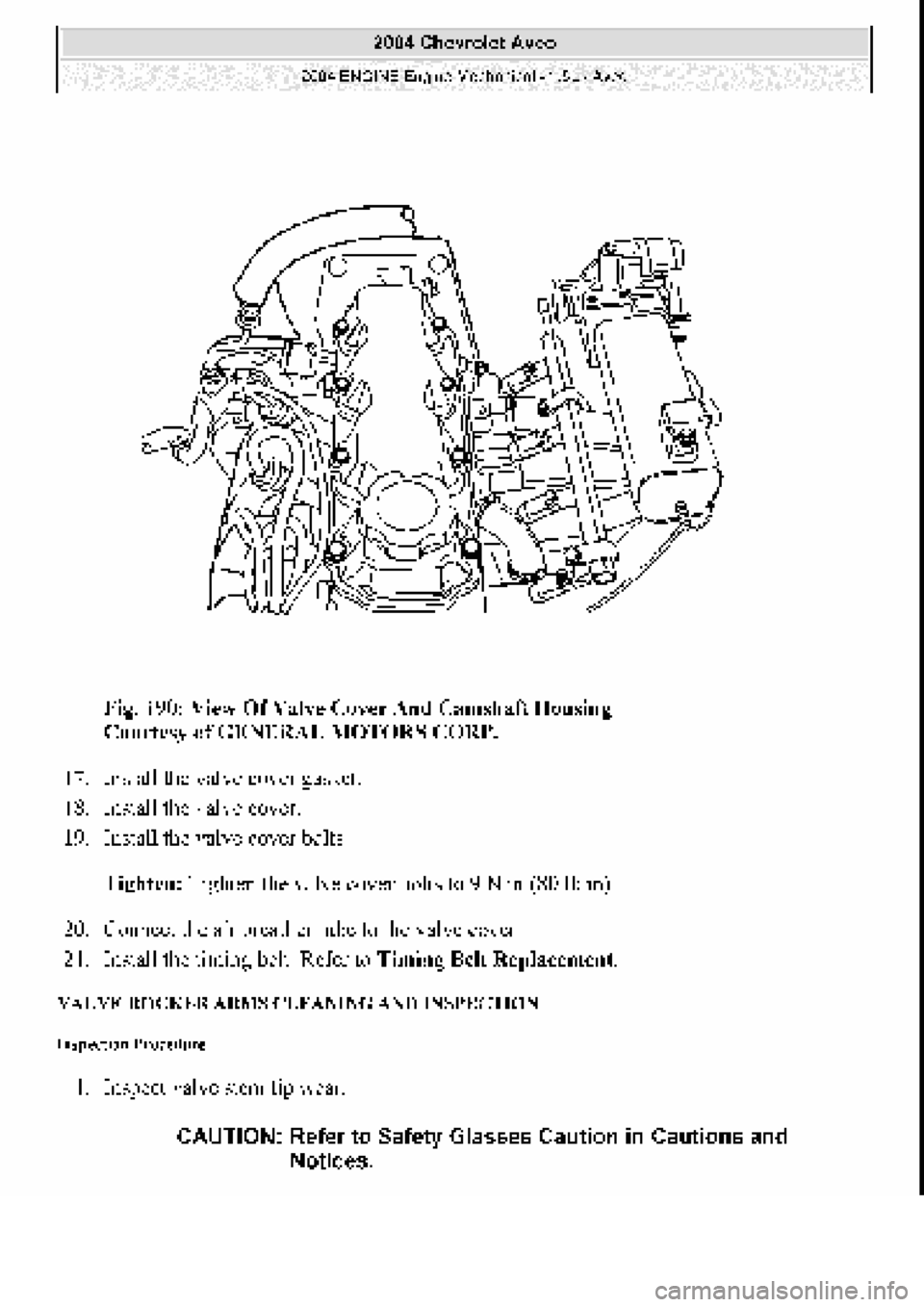 CHEVROLET AVEO 2002  Service Repair Manual 