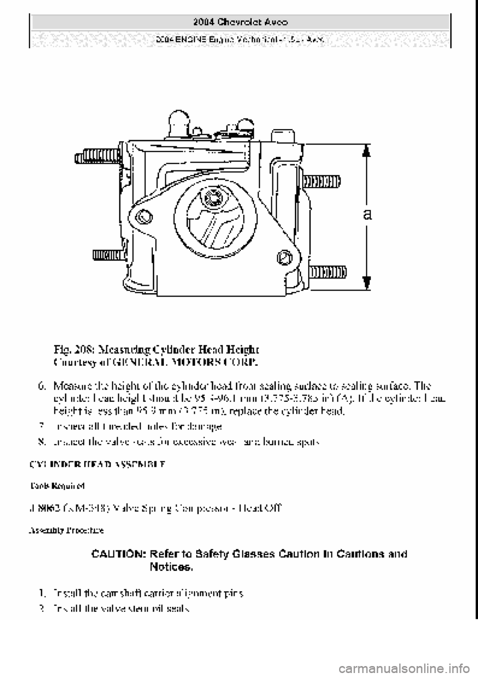 CHEVROLET AVEO 2002  Service Repair Manual 