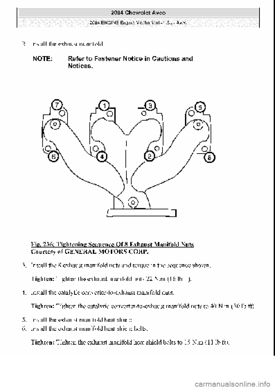 CHEVROLET AVEO 2002  Service Repair Manual 
