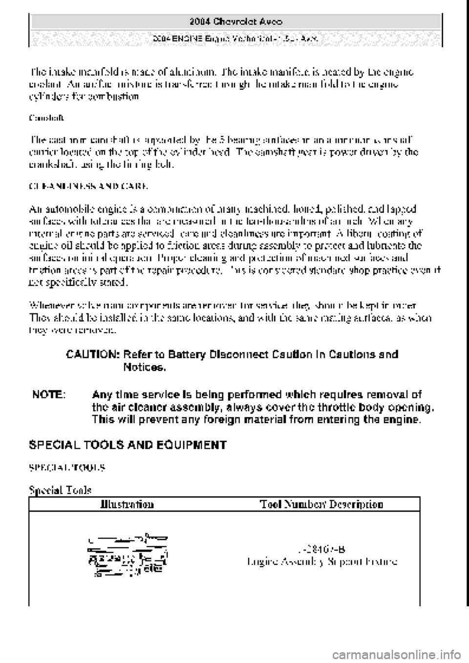 CHEVROLET AVEO 2002  Service Repair Manual 