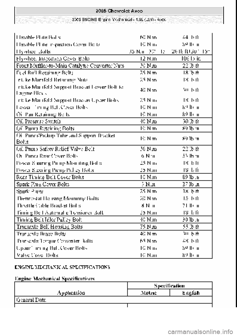 CHEVROLET AVEO 2002  Service Repair Manual 