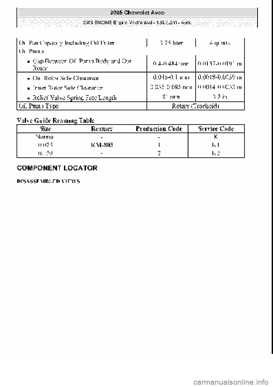 CHEVROLET AVEO 2002  Service Repair Manual 