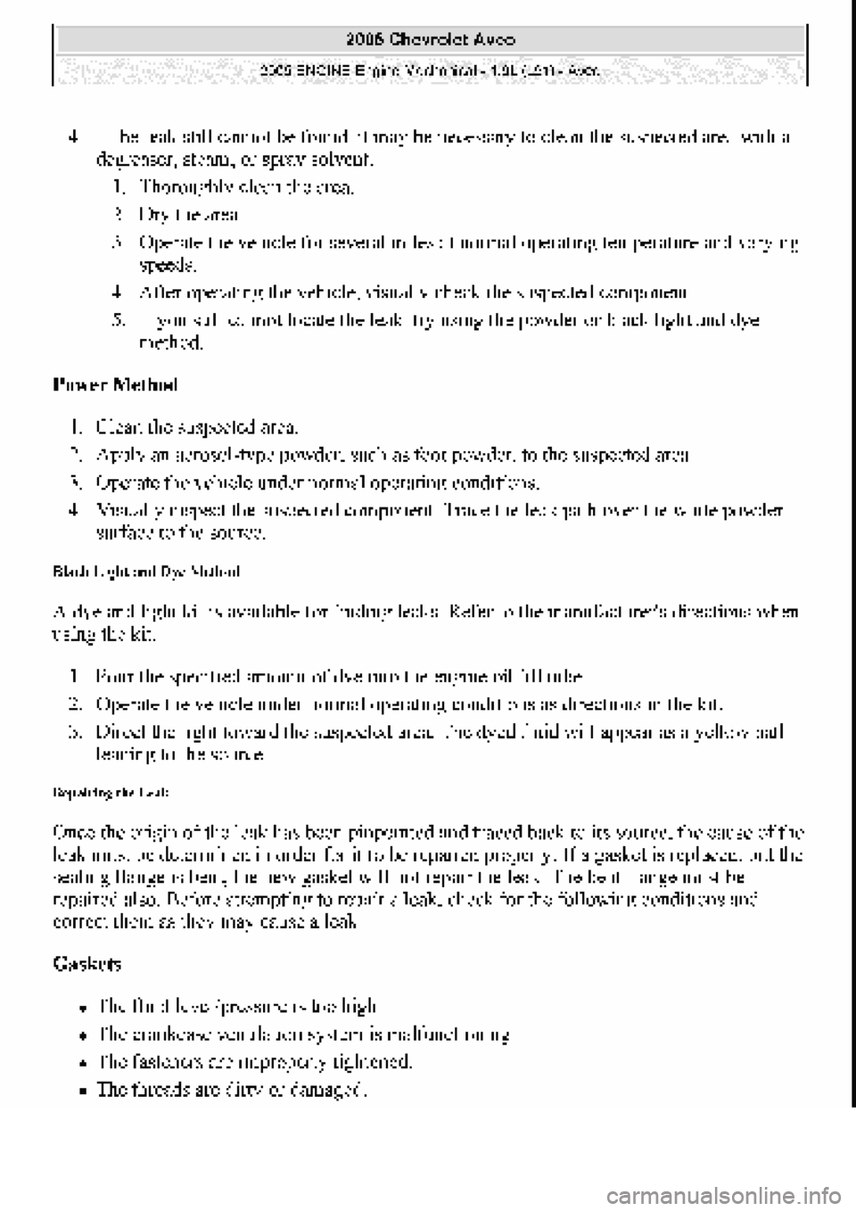 CHEVROLET AVEO 2002  Service Repair Manual 