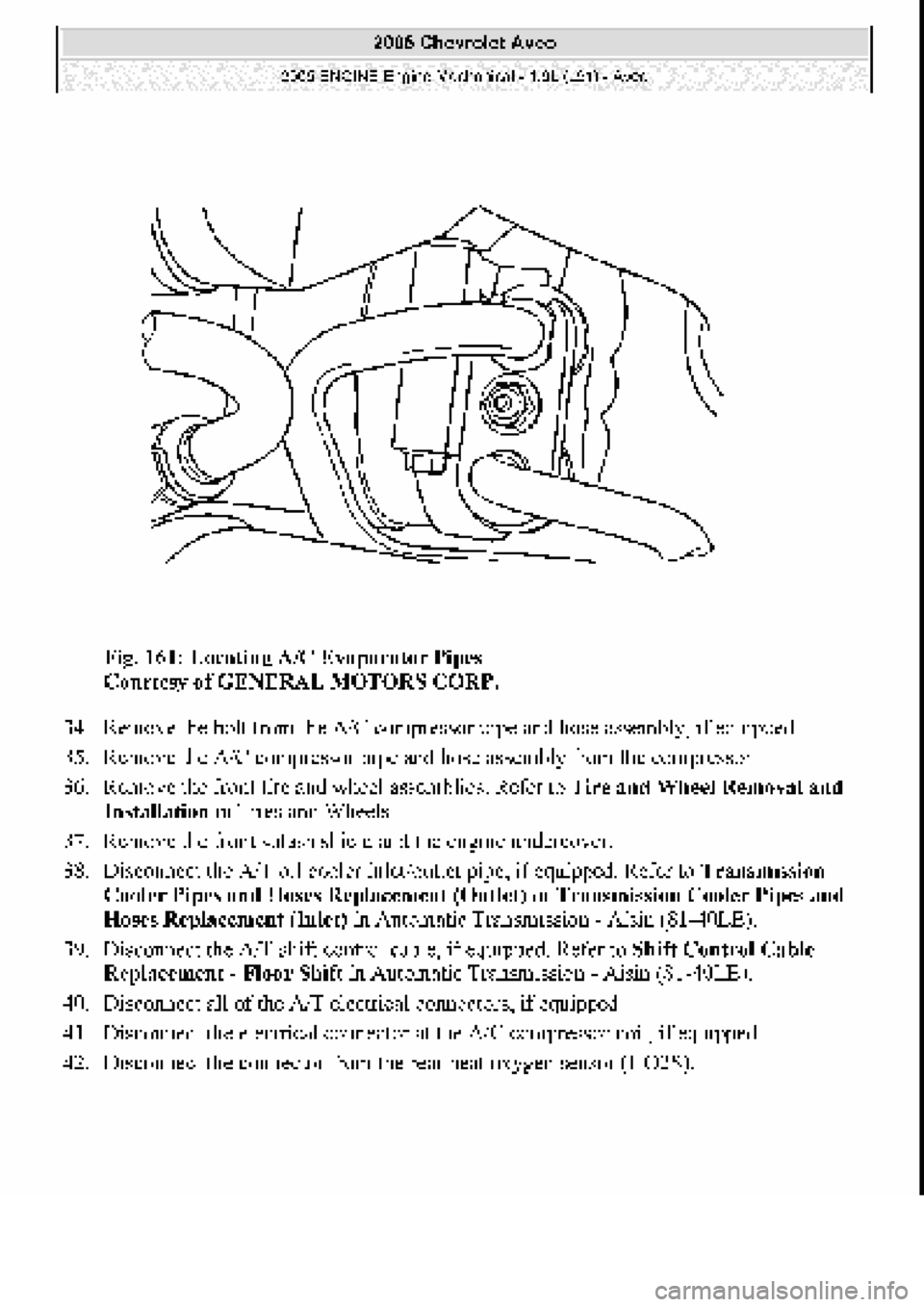 CHEVROLET AVEO 2002  Service Repair Manual 