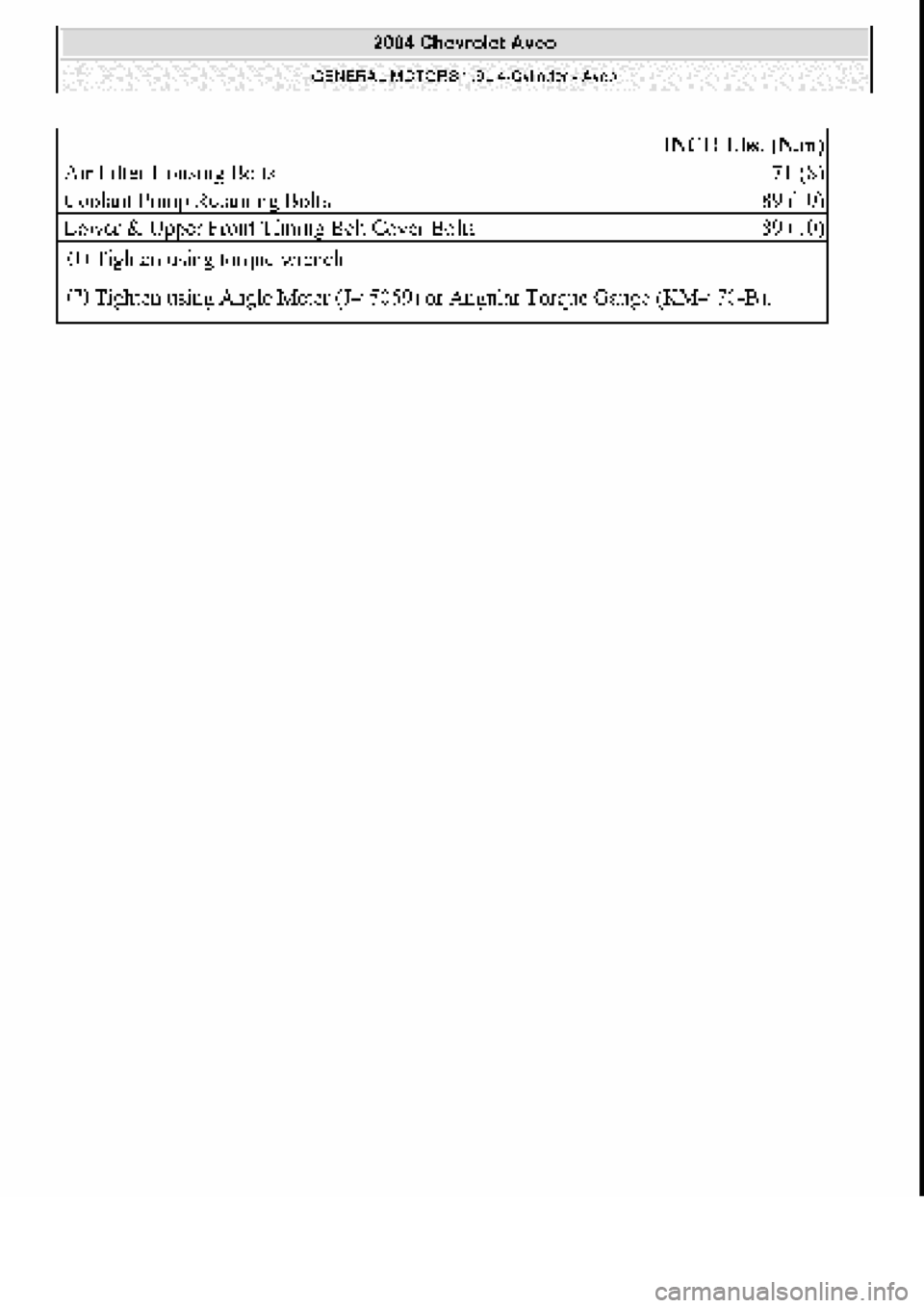 CHEVROLET AVEO 2002 Service Repair Manual CHEVROLET AVEO 2002 Service Repair Manual
