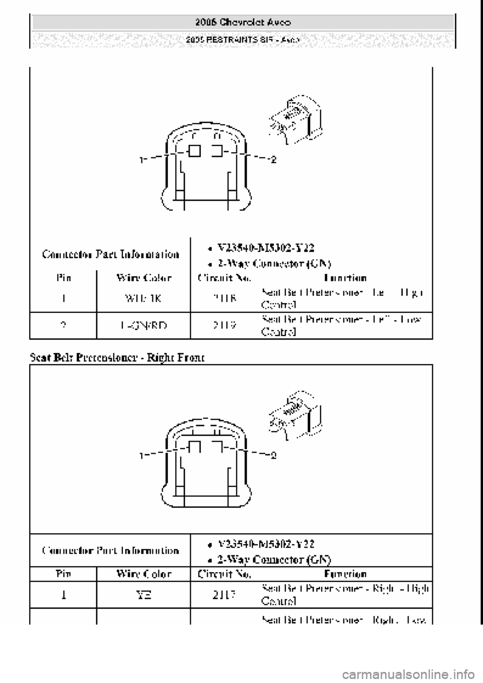 CHEVROLET AVEO 2002  Service Repair Manual 