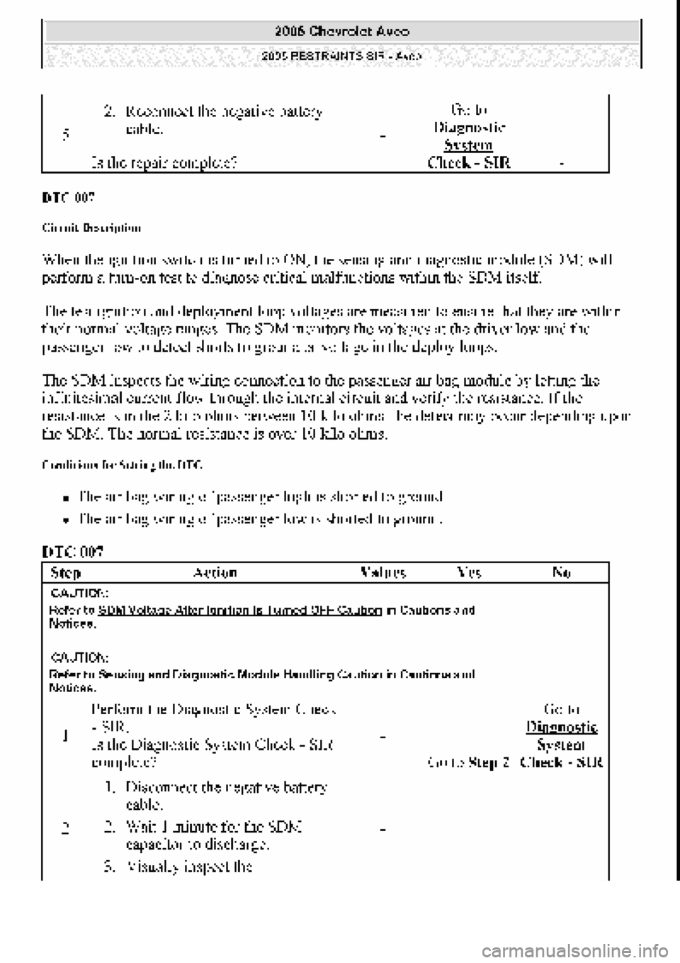 CHEVROLET AVEO 2002  Service Repair Manual 