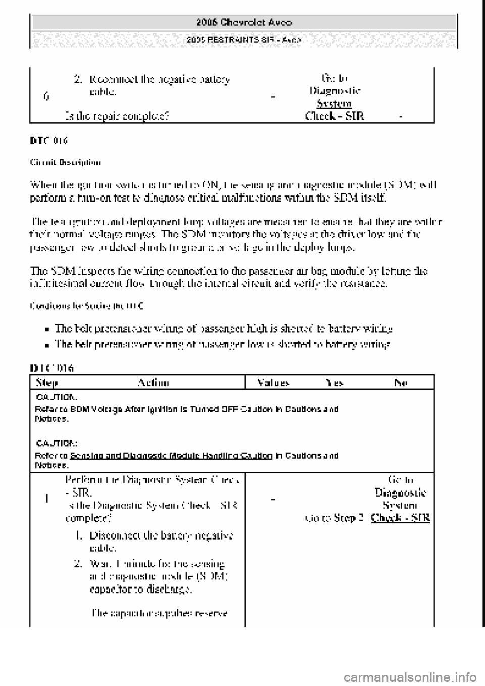 CHEVROLET AVEO 2002  Service Repair Manual 