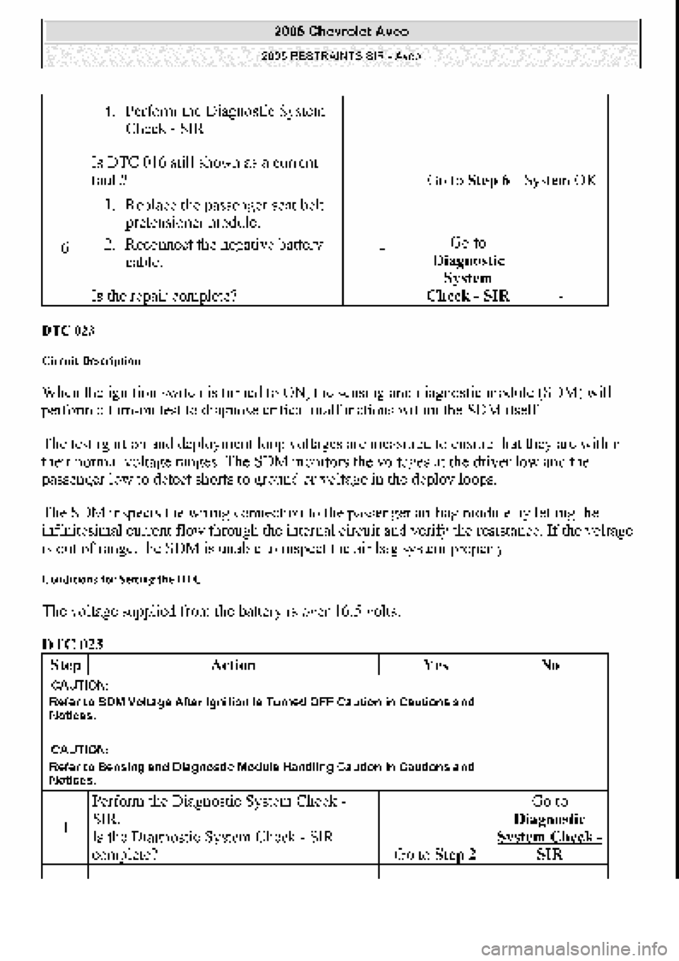 CHEVROLET AVEO 2002  Service Repair Manual 