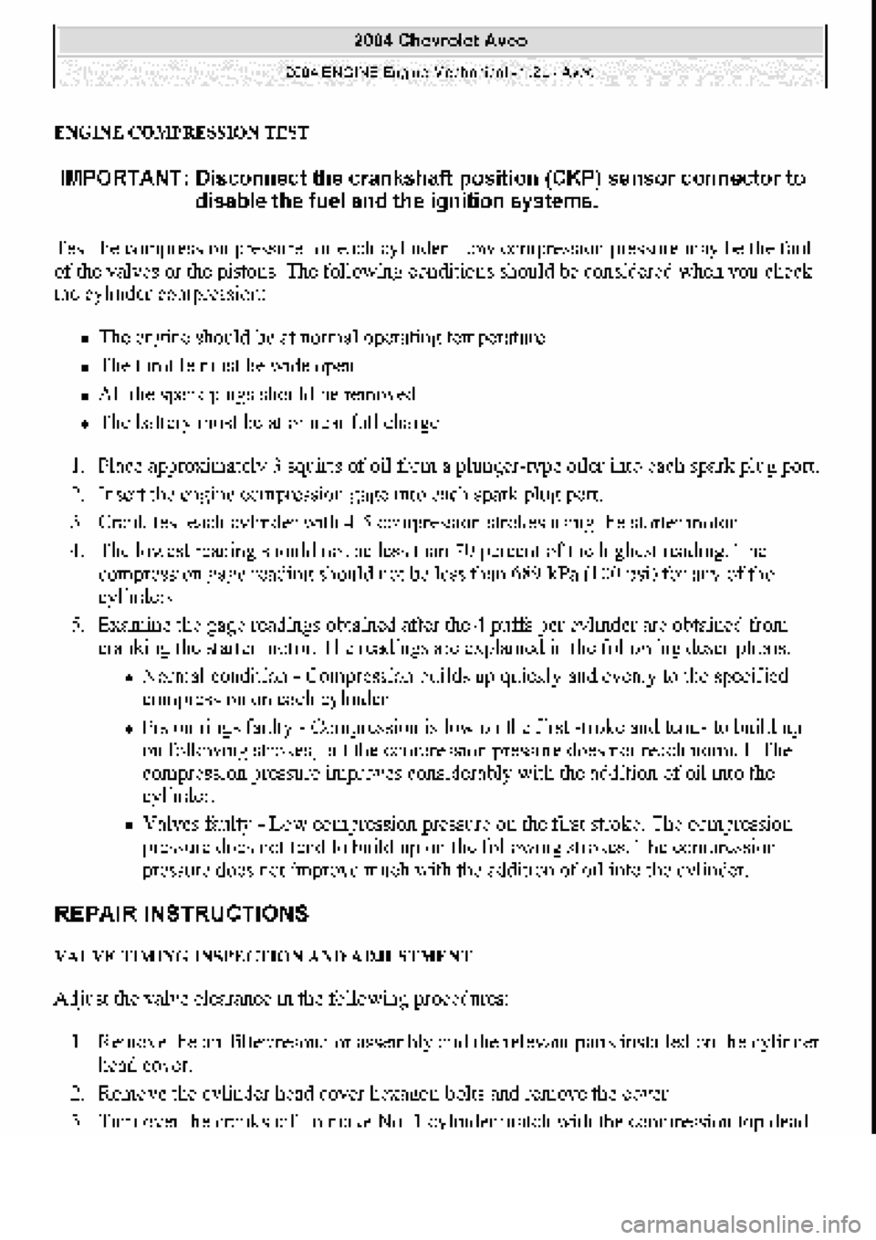CHEVROLET AVEO 2002 Service Owners Manual CHEVROLET AVEO 2002 Service Owners Manual