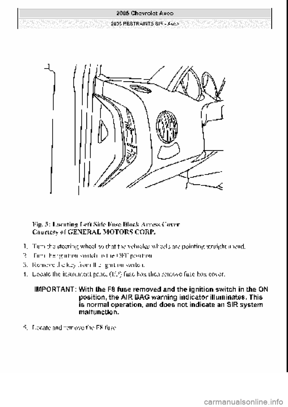 CHEVROLET AVEO 2002  Service Repair Manual 
