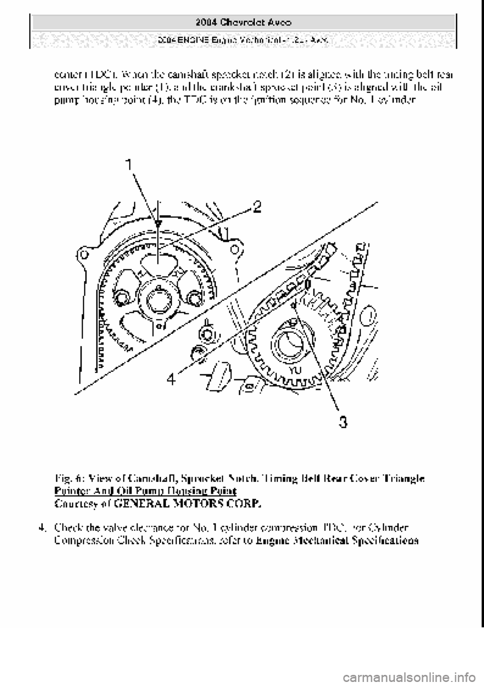 CHEVROLET AVEO 2002  Service Owners Manual 