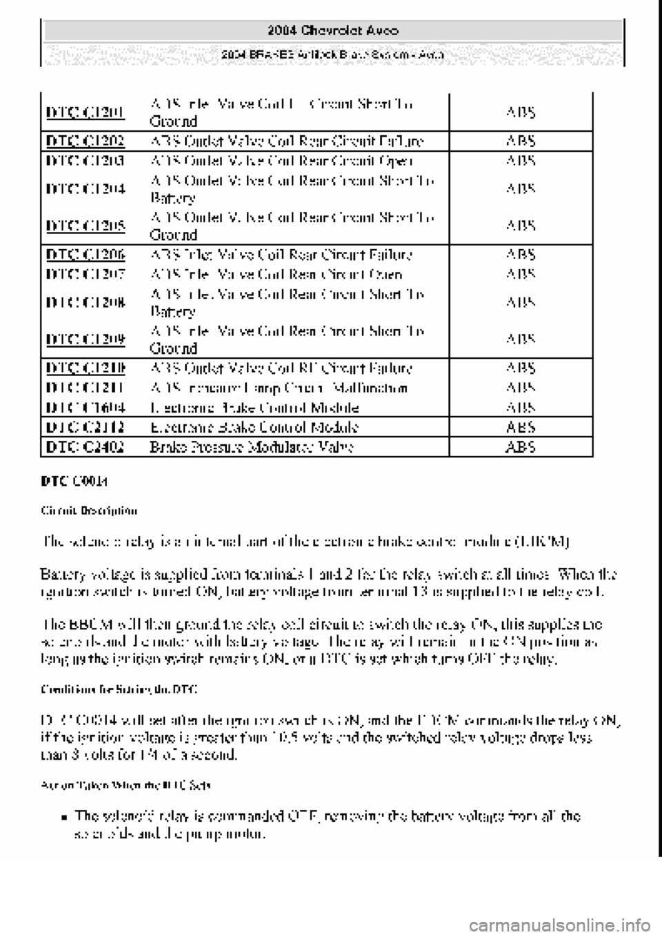 CHEVROLET AVEO 2002  Service Repair Manual 