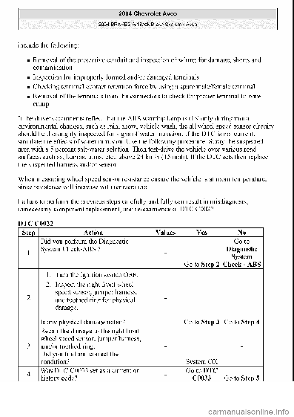 CHEVROLET AVEO 2002  Service Repair Manual 