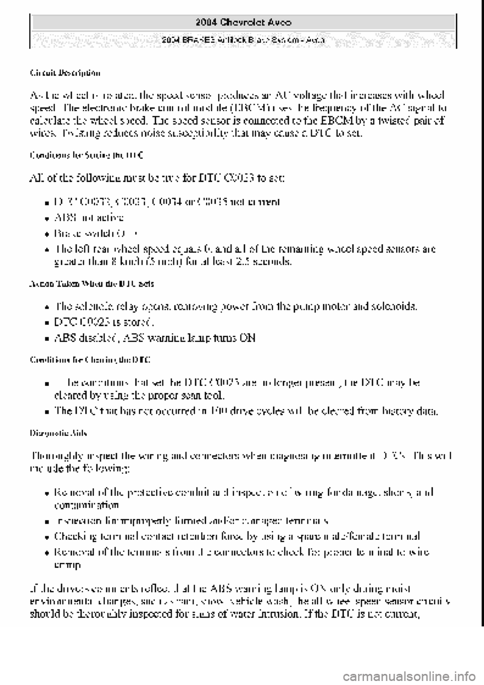 CHEVROLET AVEO 2002  Service Repair Manual 