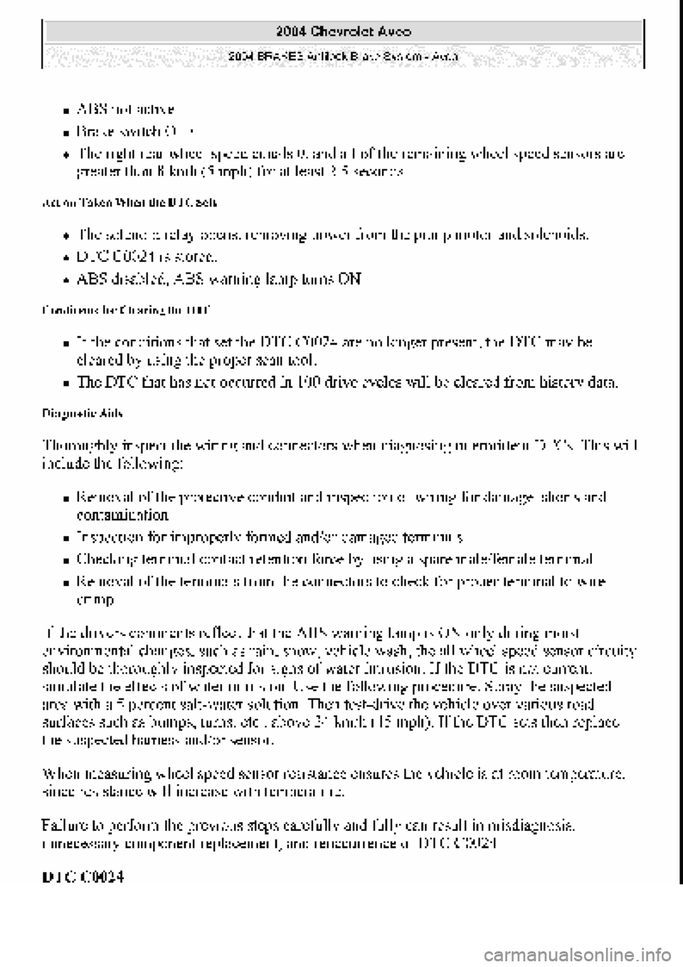 CHEVROLET AVEO 2002  Service Repair Manual 