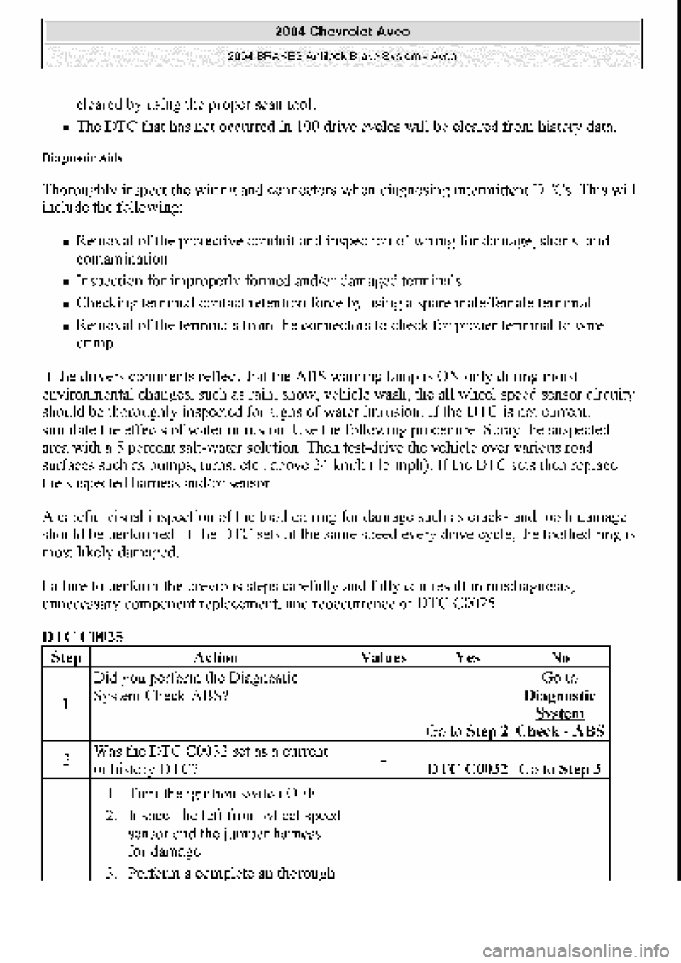 CHEVROLET AVEO 2002  Service Repair Manual 