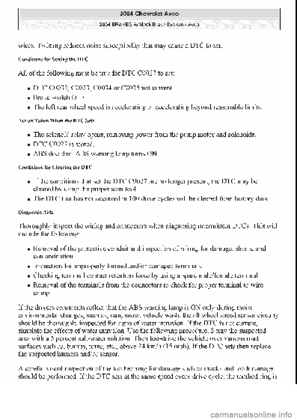 CHEVROLET AVEO 2002  Service Repair Manual 