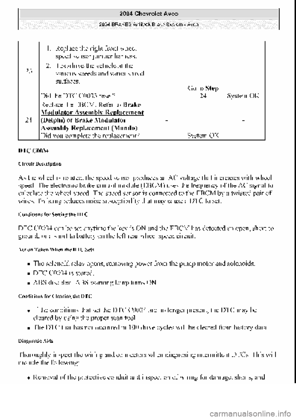 CHEVROLET AVEO 2002  Service Repair Manual 