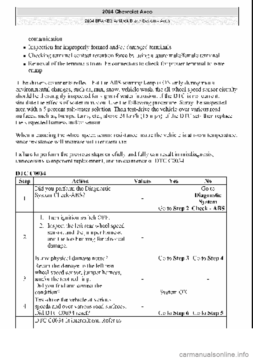 CHEVROLET AVEO 2002  Service Repair Manual 