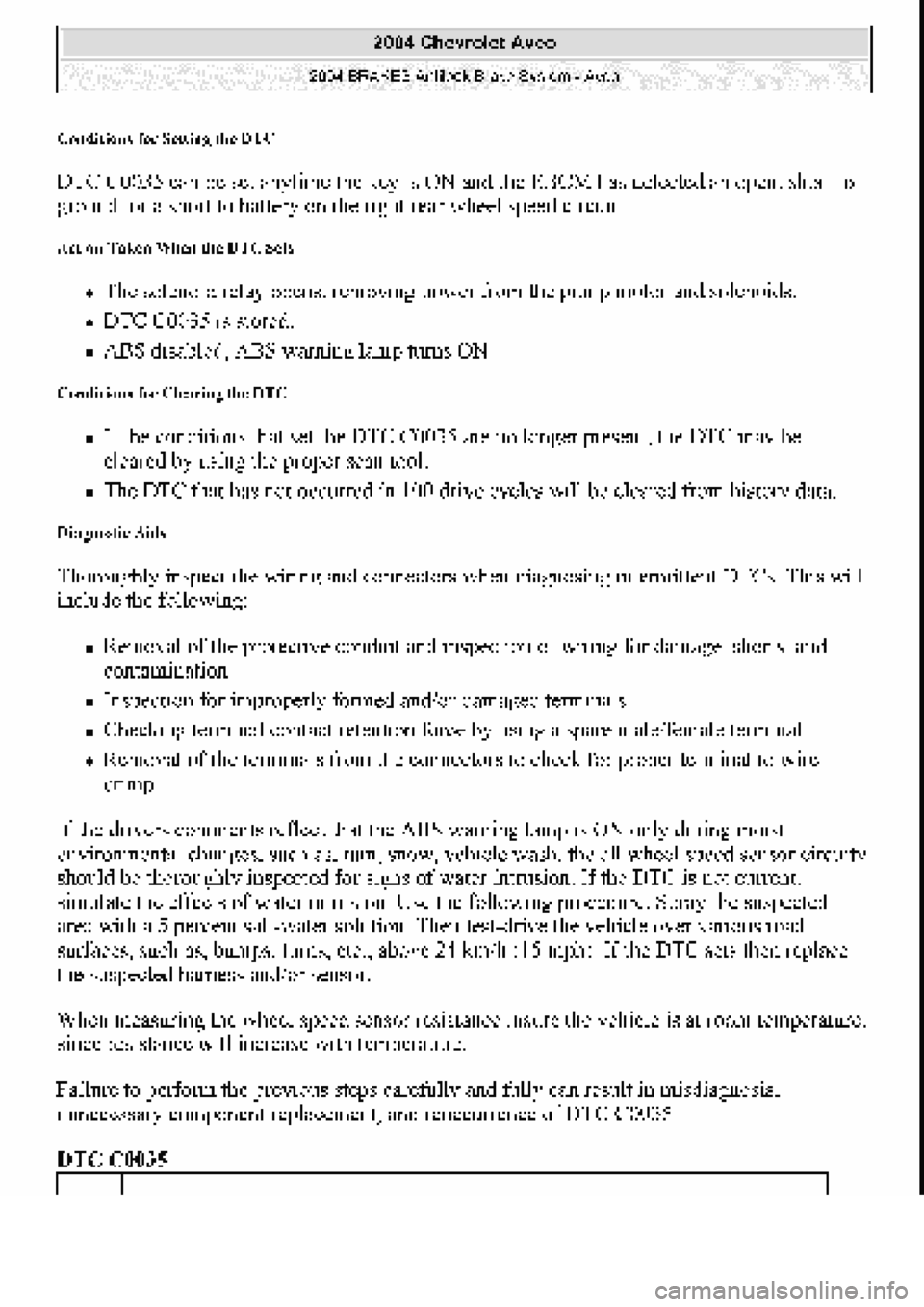 CHEVROLET AVEO 2002  Service Repair Manual 