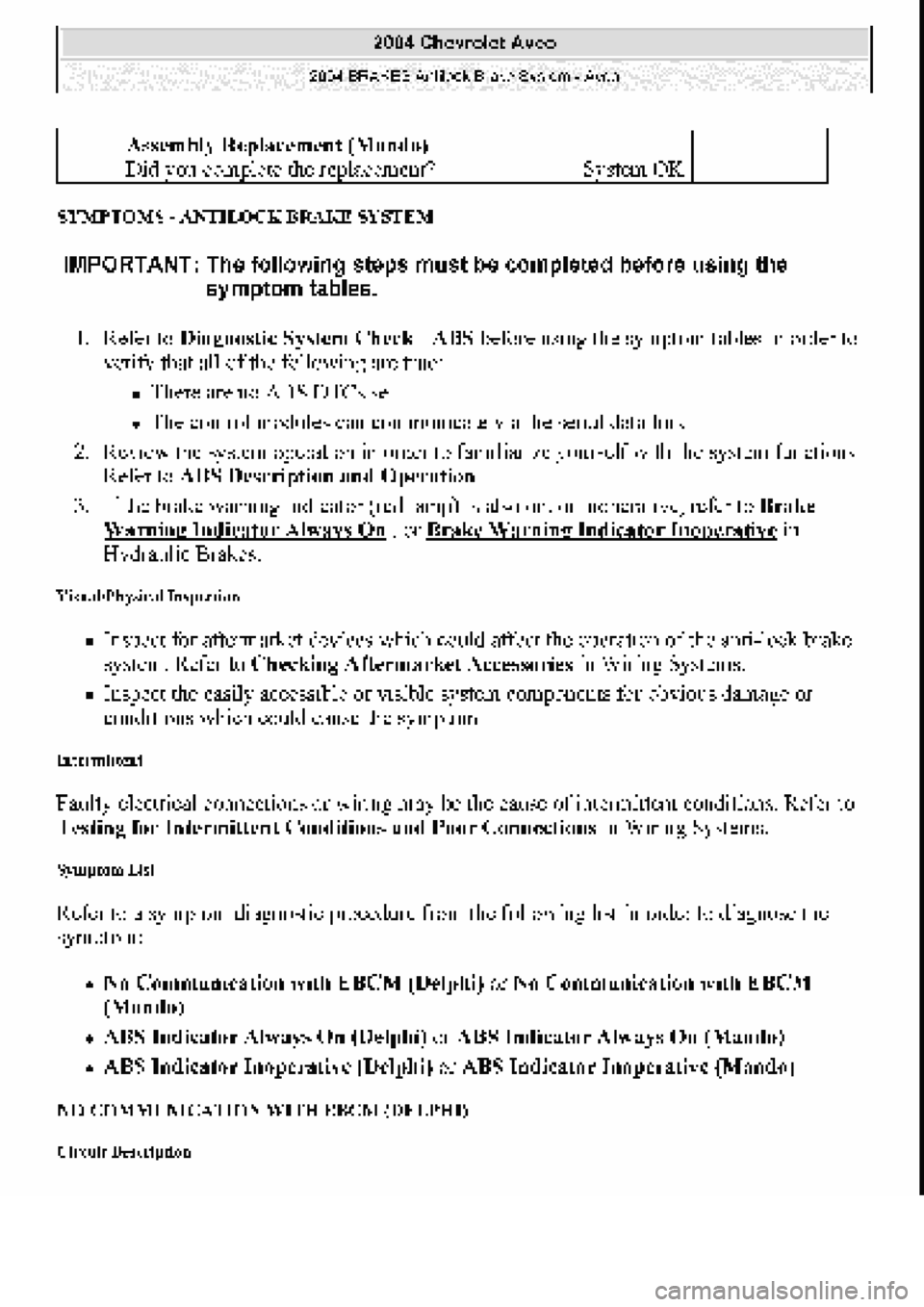 CHEVROLET AVEO 2002 Service Repair Manual CHEVROLET AVEO 2002 Service Repair Manual