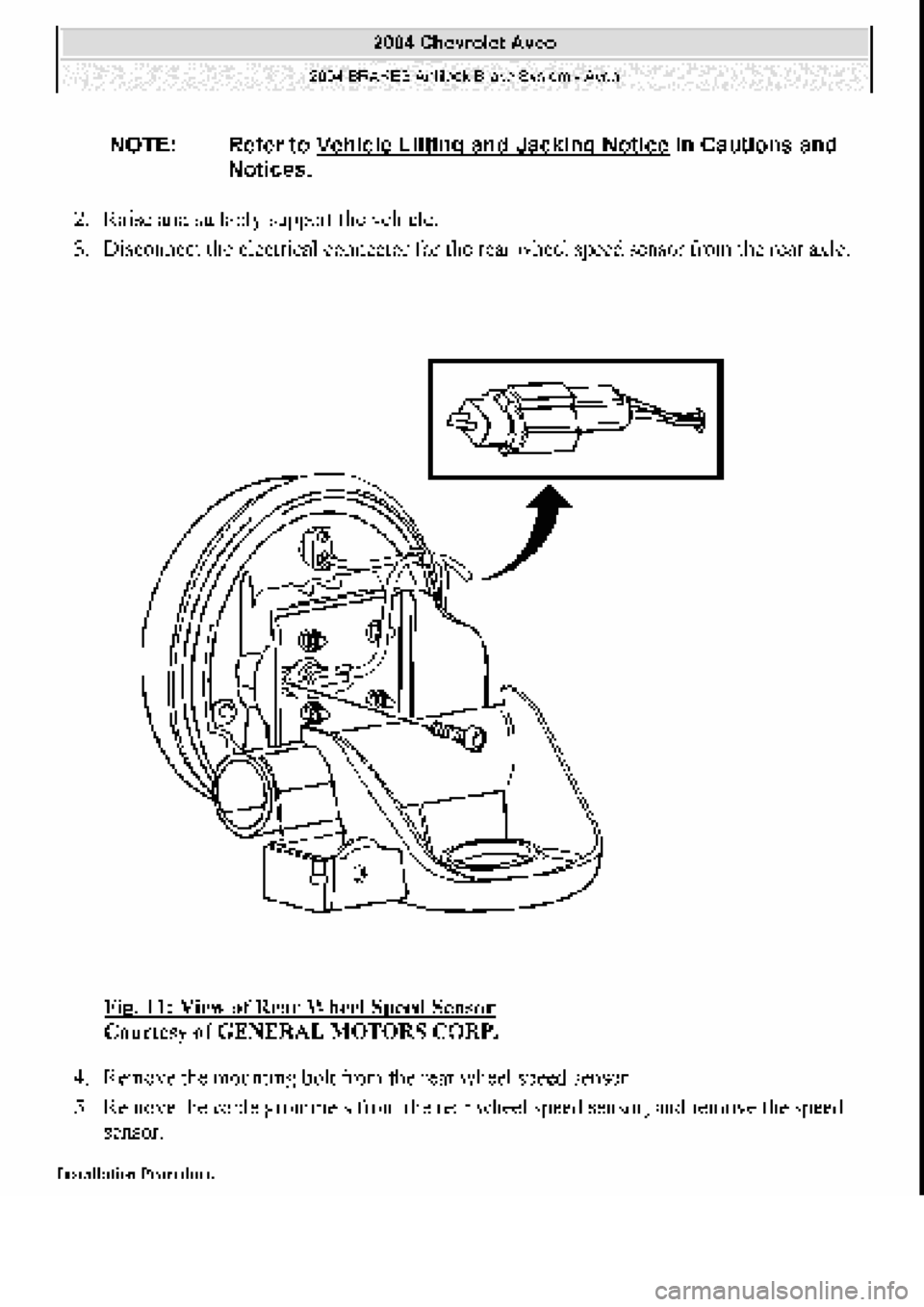 CHEVROLET AVEO 2002  Service Repair Manual 