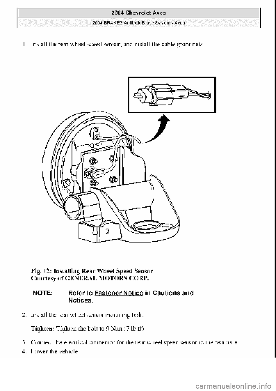 CHEVROLET AVEO 2002  Service Repair Manual 