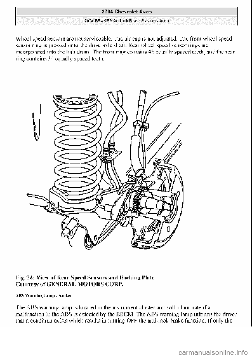 CHEVROLET AVEO 2002  Service Repair Manual 