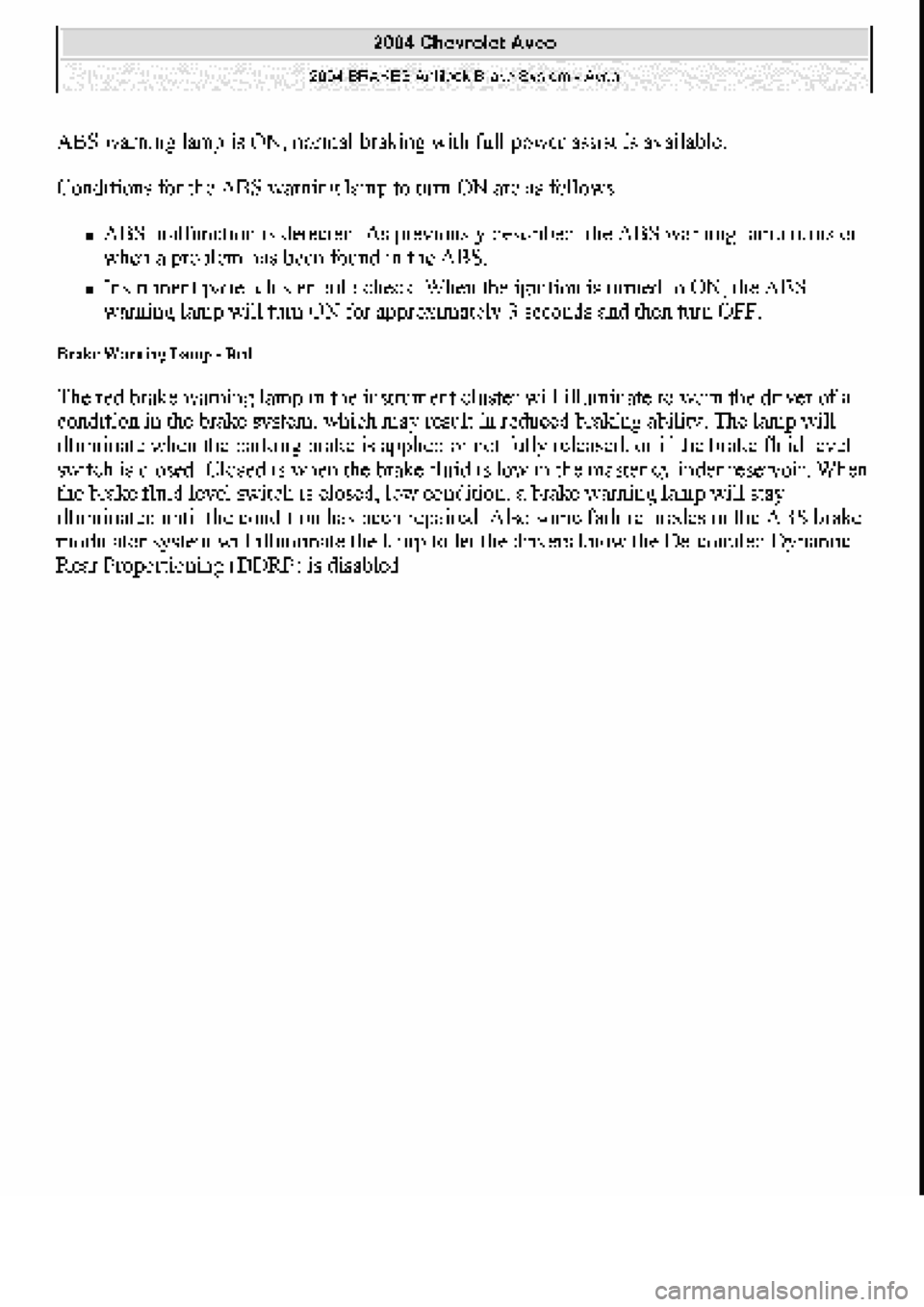 CHEVROLET AVEO 2002  Service Repair Manual 