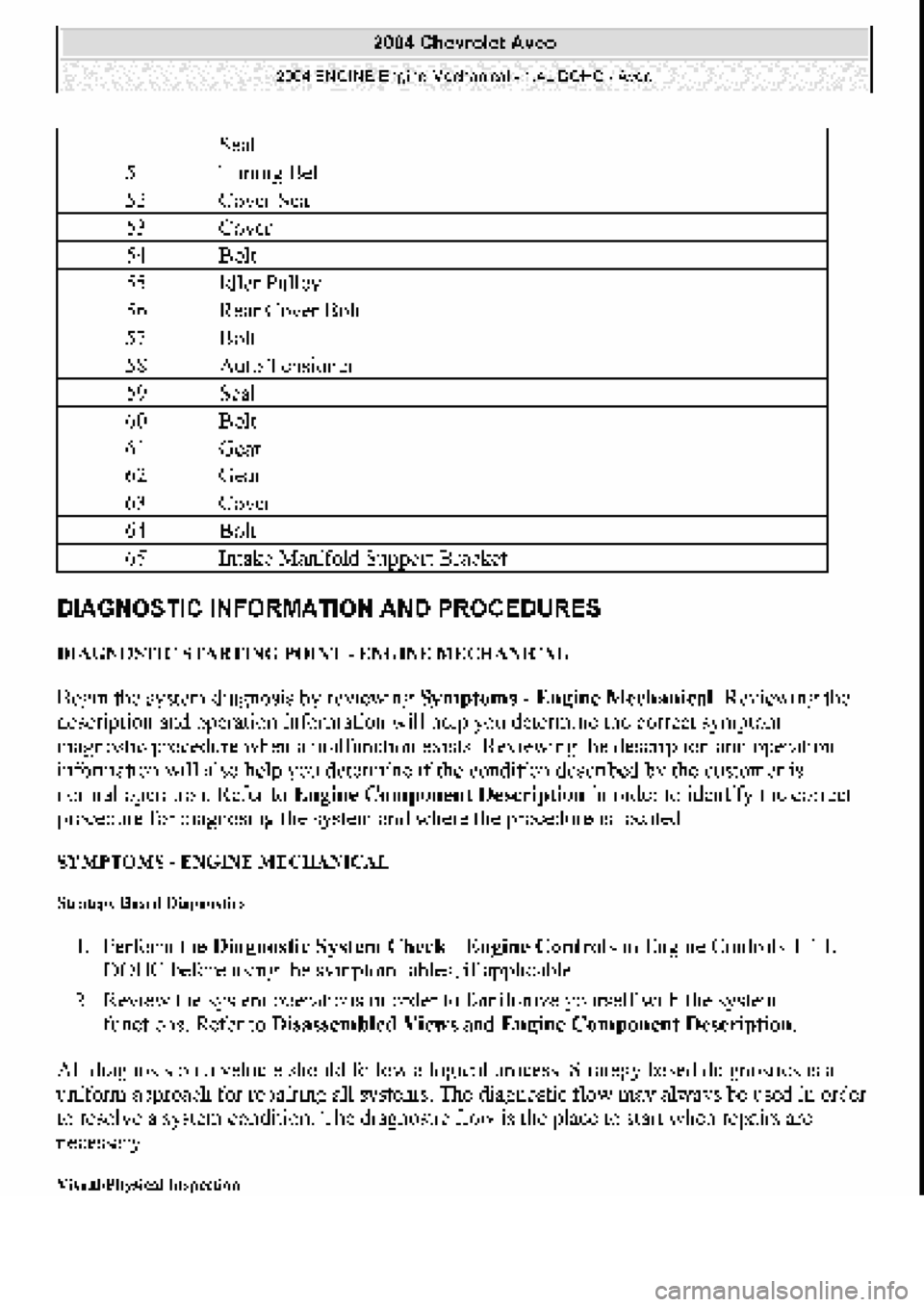 CHEVROLET AVEO 2002 Service Repair Manual CHEVROLET AVEO 2002 Service Repair Manual
