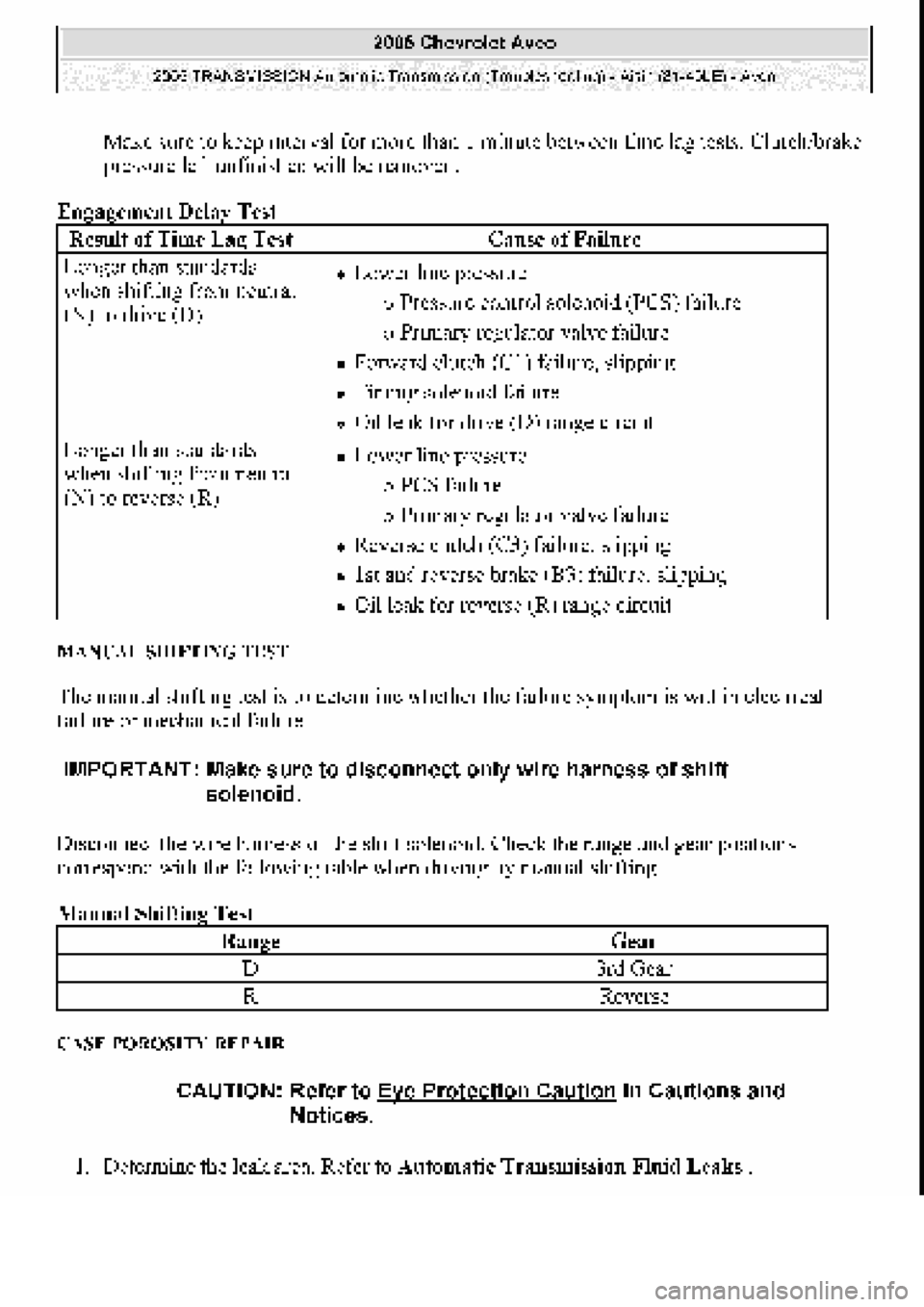 CHEVROLET AVEO 2002  Service Repair Manual 