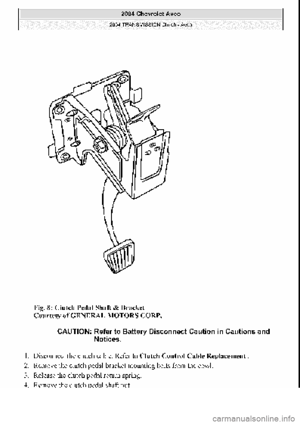CHEVROLET AVEO 2002  Service Repair Manual 
