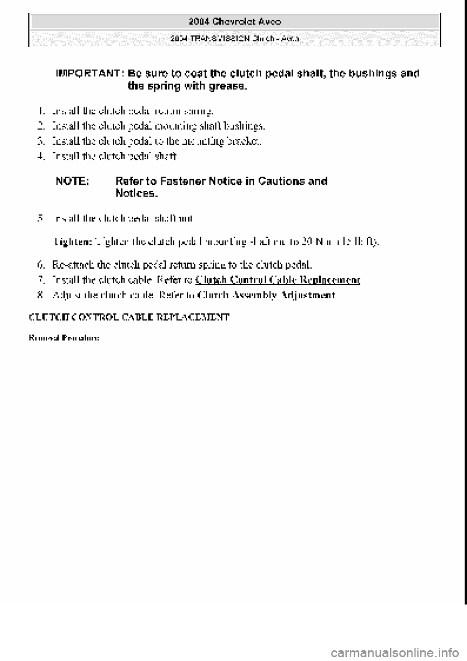 CHEVROLET AVEO 2002  Service Repair Manual 