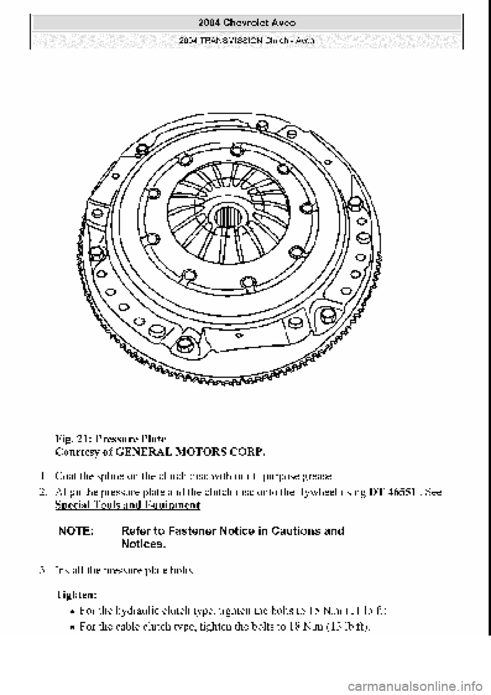 CHEVROLET AVEO 2002  Service Repair Manual 