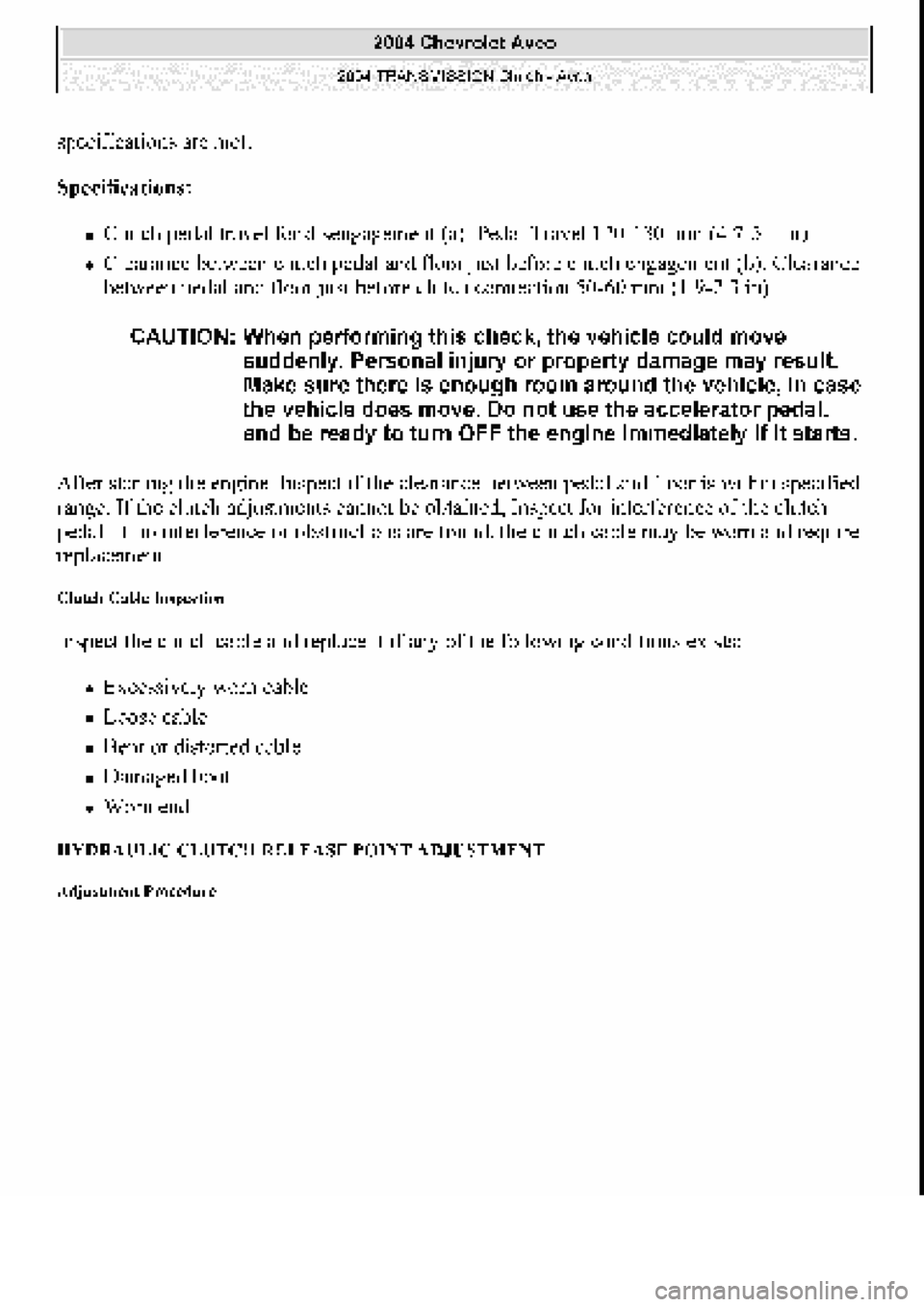 CHEVROLET AVEO 2002  Service Repair Manual 