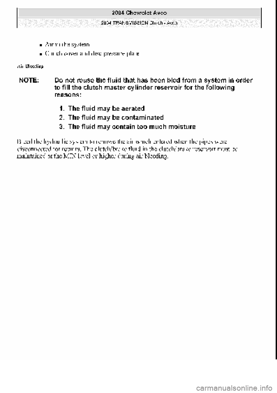 CHEVROLET AVEO 2002  Service Repair Manual 