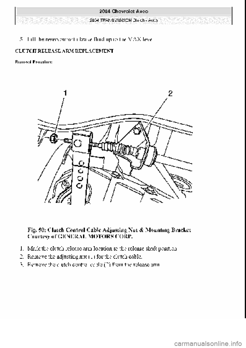 CHEVROLET AVEO 2002  Service Repair Manual 