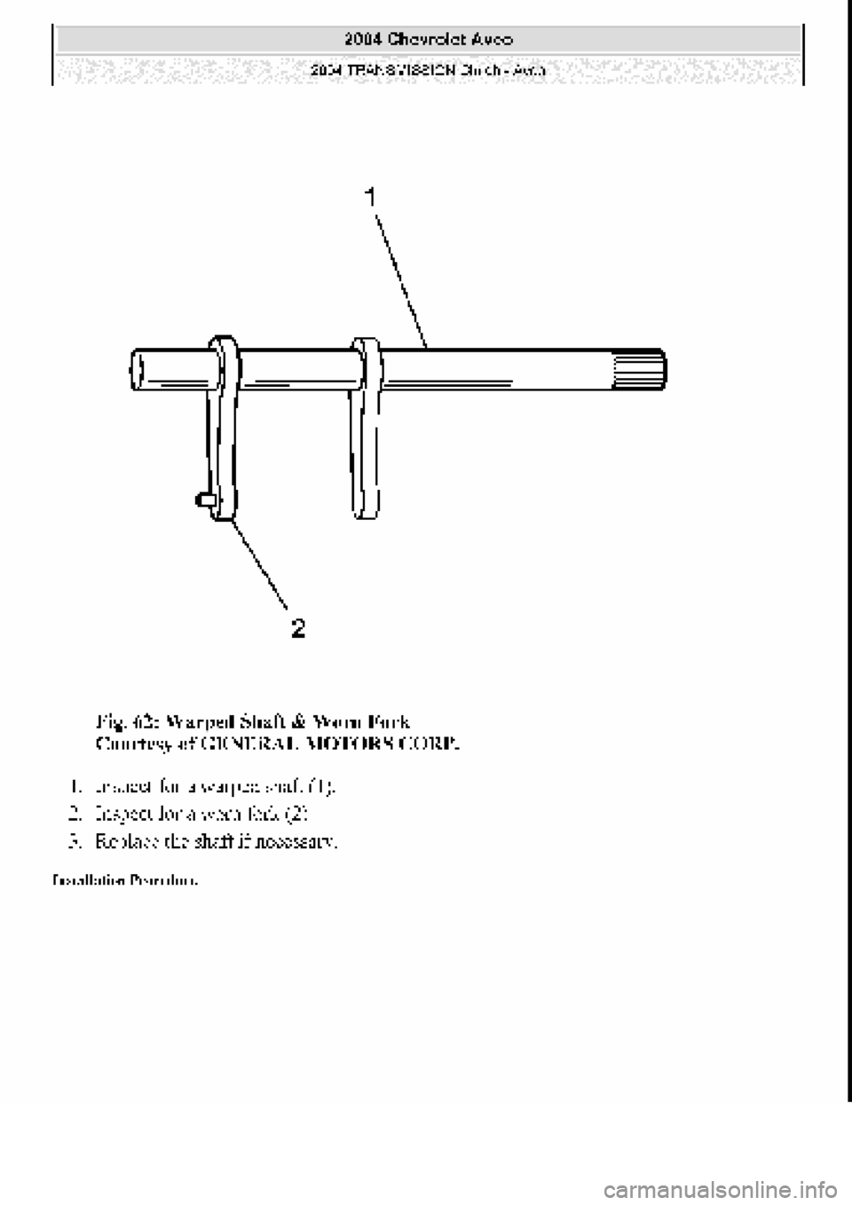CHEVROLET AVEO 2002  Service Repair Manual 