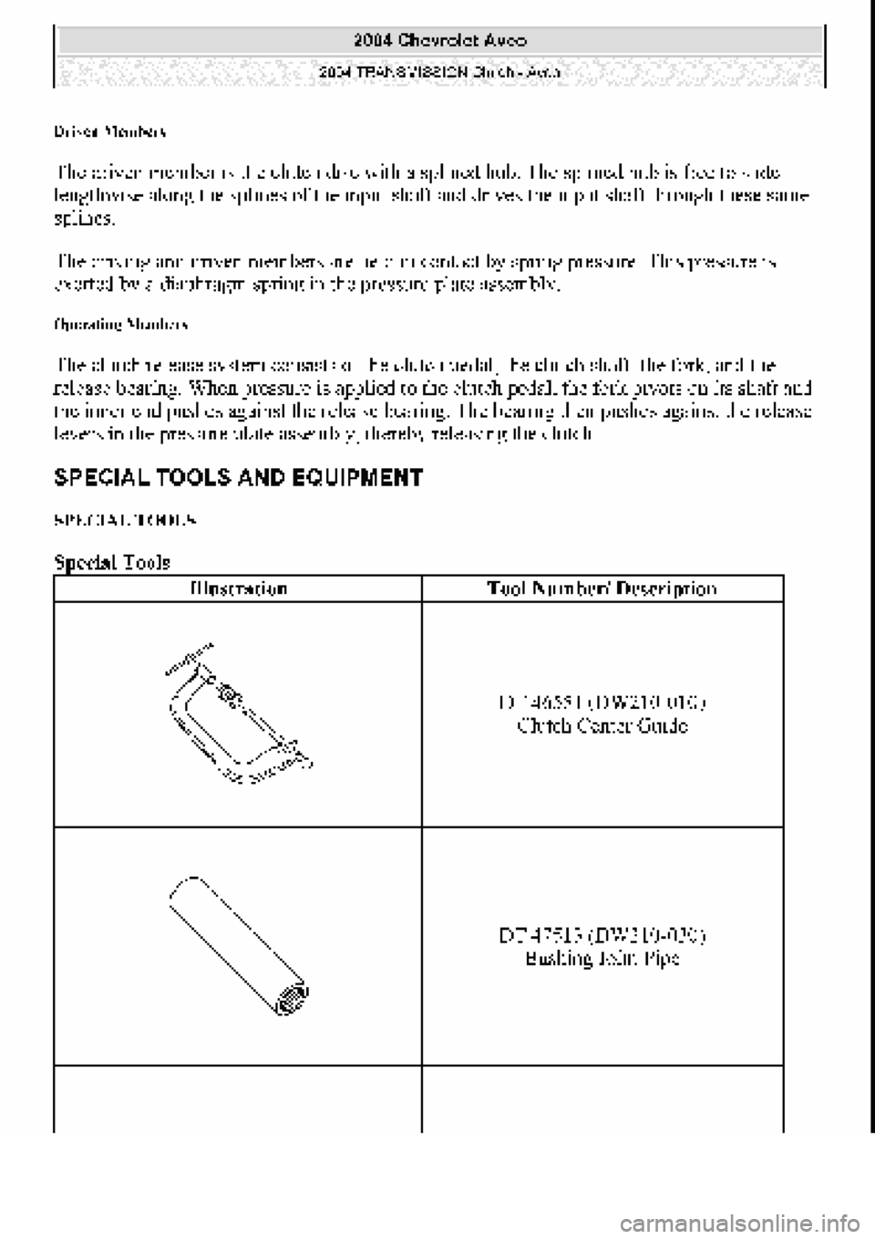 CHEVROLET AVEO 2002  Service Repair Manual 