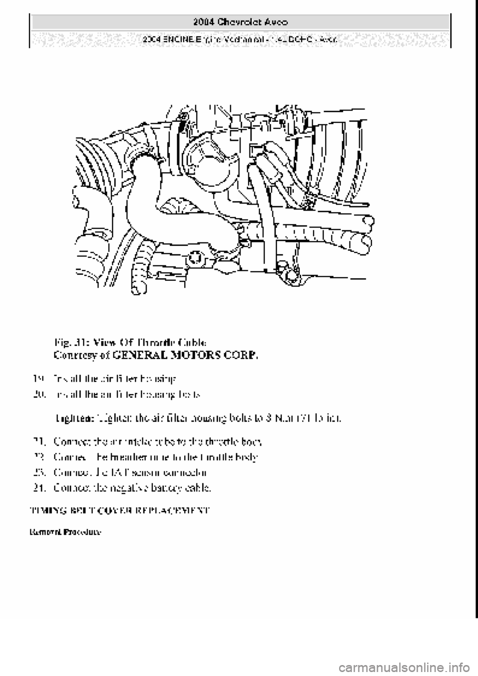CHEVROLET AVEO 2002 Service Repair Manual CHEVROLET AVEO 2002 Service Repair Manual