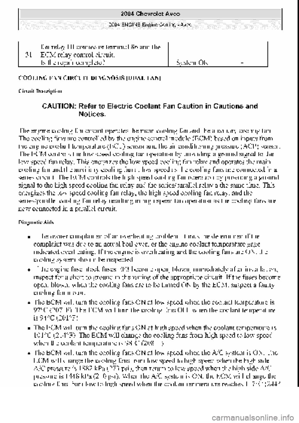 CHEVROLET AVEO 2002  Service Repair Manual 