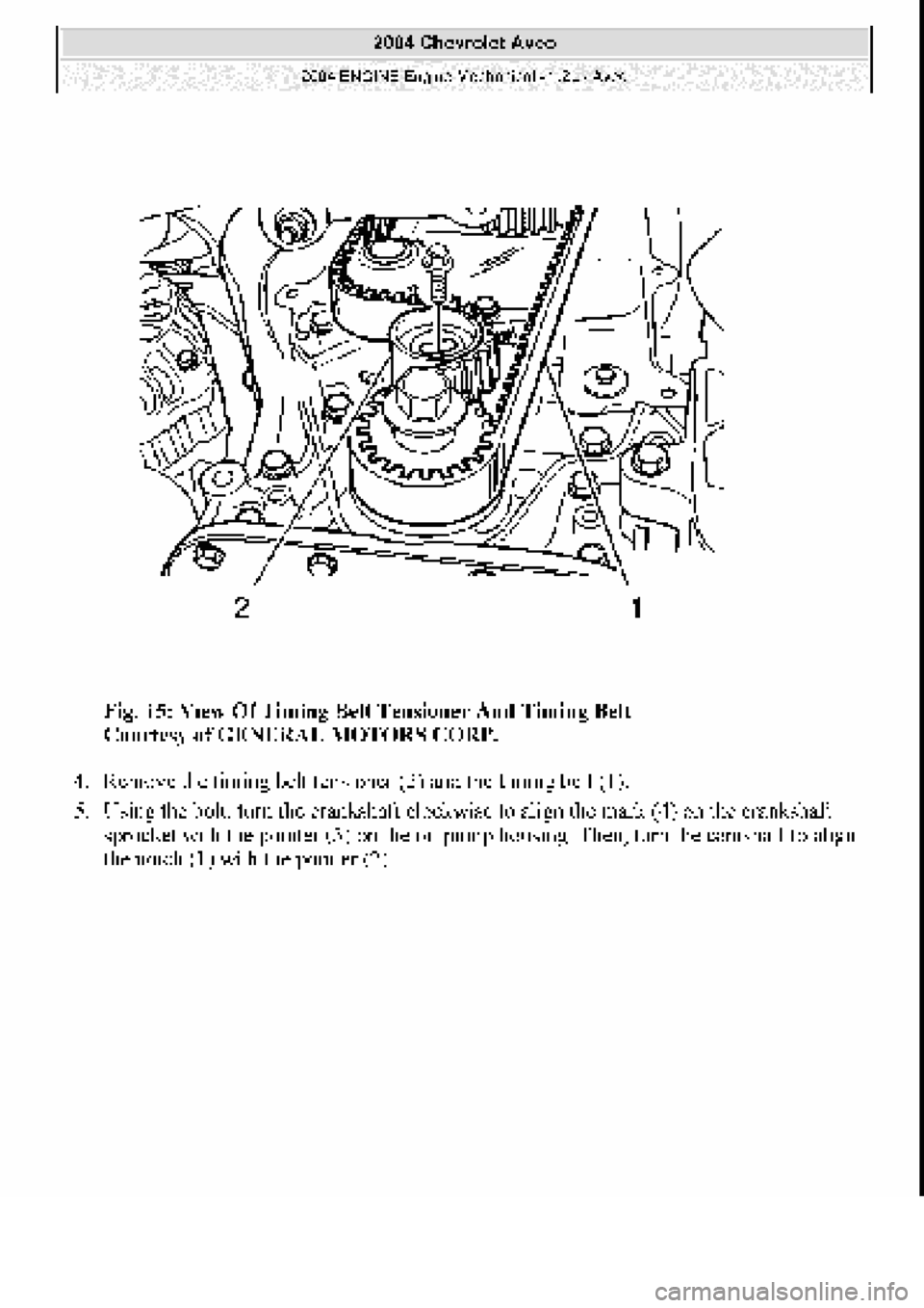 CHEVROLET AVEO 2002  Service Owners Guide 