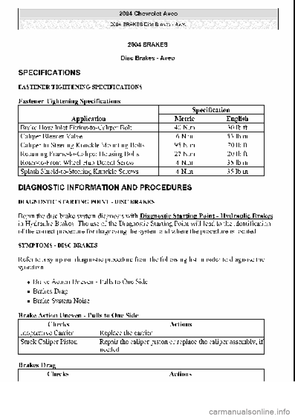 CHEVROLET AVEO 2002 Service Repair Manual CHEVROLET AVEO 2002 Service Repair Manual