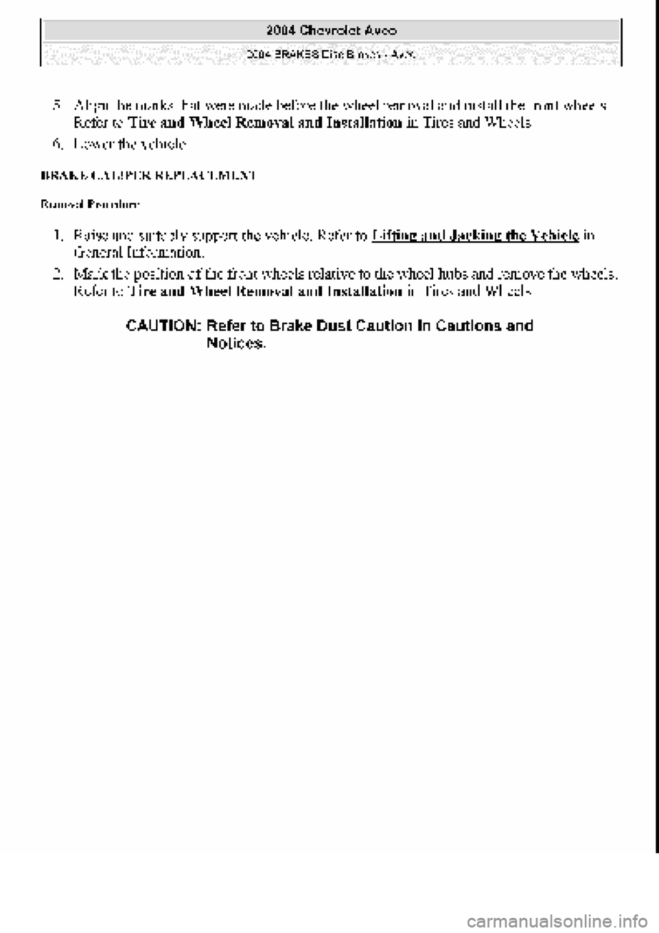 CHEVROLET AVEO 2002 Service Repair Manual CHEVROLET AVEO 2002 Service Repair Manual