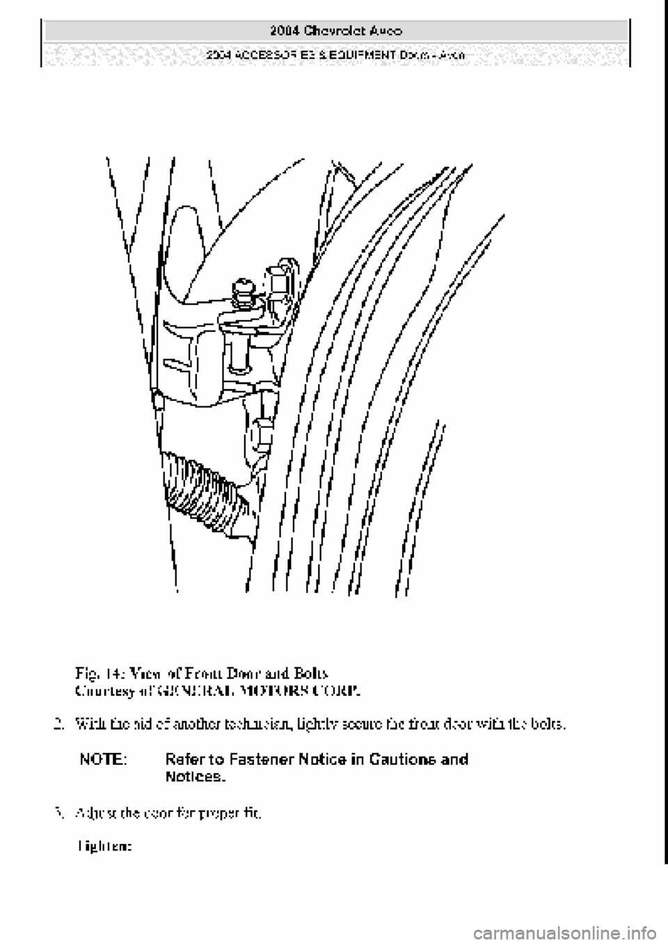CHEVROLET AVEO 2002  Service Repair Manual 